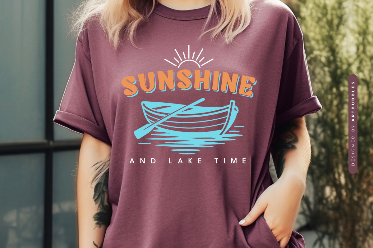 Sunshine and Lake Time SVG Cut File Shirt Mockup Image.jpg