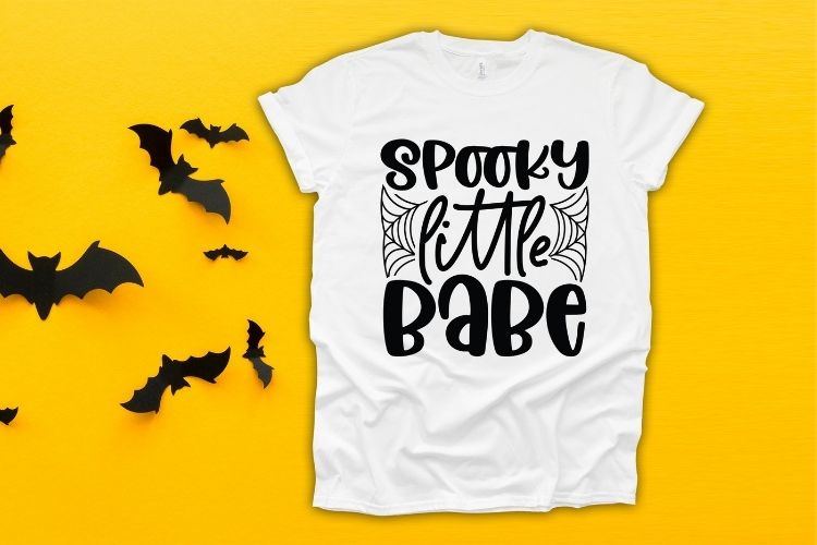 Spooky Little Babe - Halloween SVG Design Shirt Mockup Image.jpg