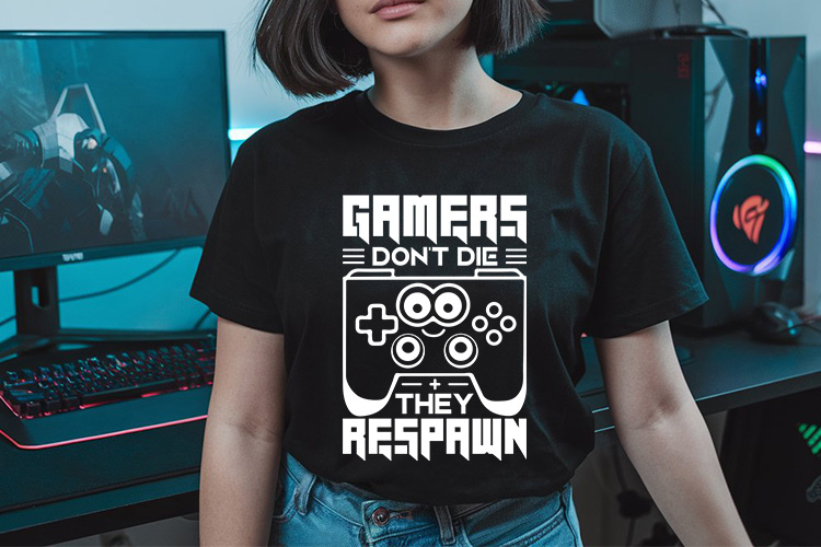 Gamers Don't Die They Respawn SVG Design Tee Mockup image.jpg