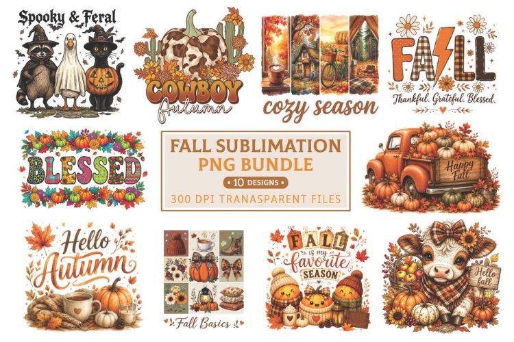 Cozy Fall Sublimation PNG Bundle