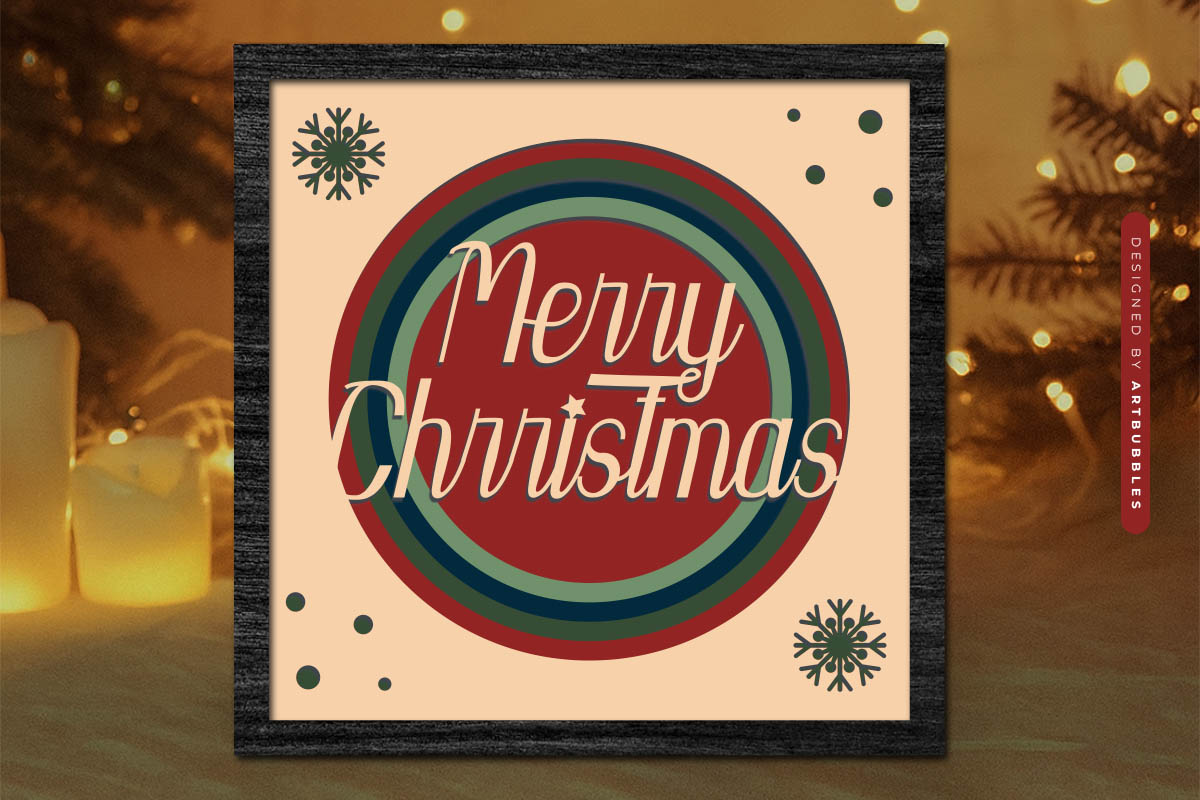 Merry Christmas Layered Paper Cut Shadow Box SVG Image.jpg