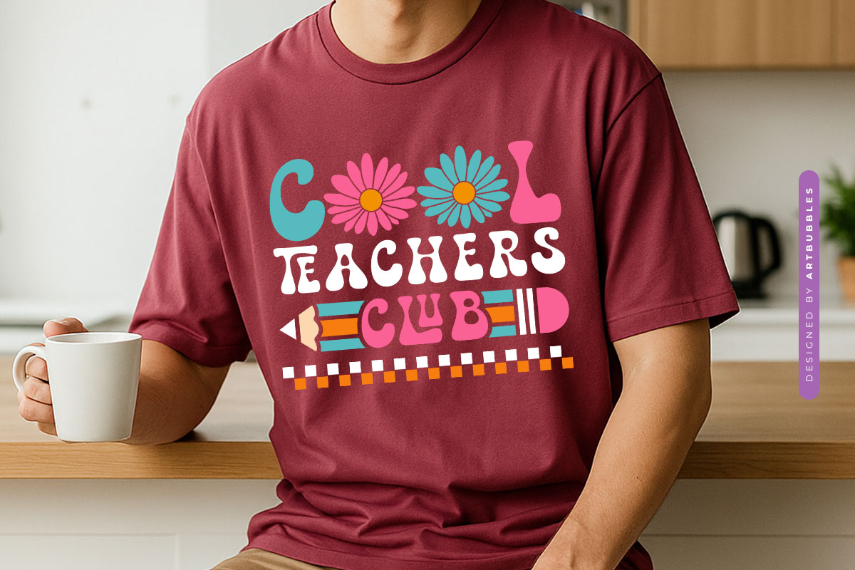 Cool Teachers Club Flower SVG Vector