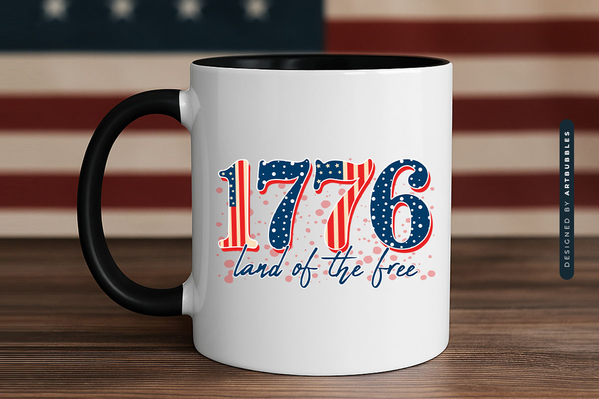 1776 Land of the Free - 4th of July Sublimation Mug Mockup Image.jpg