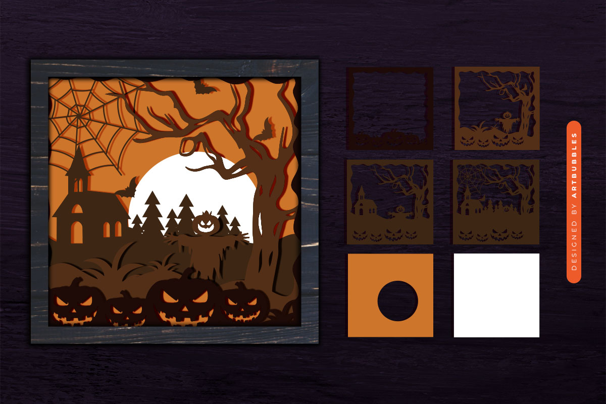 3D Halloween Shadow Box SVG Paper Cut File Image.jpg