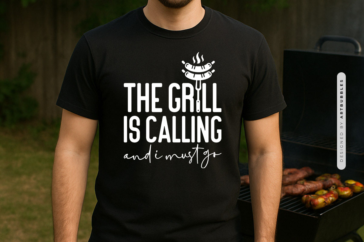 The Grill is Calling And I Must Go SVG Tshirt Mockup Image.jpg