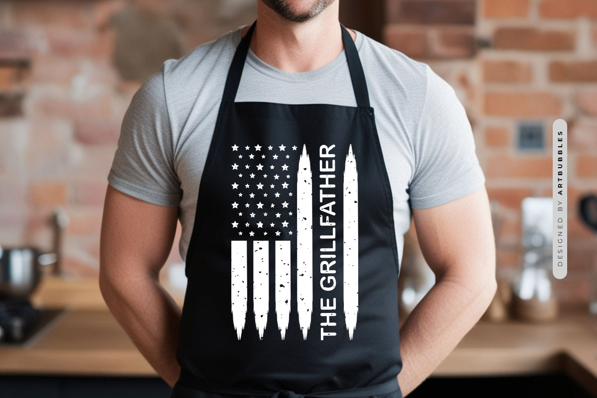 The Grill Father SVG for Cricut and Silhouette Apron Mockup Image.jpg