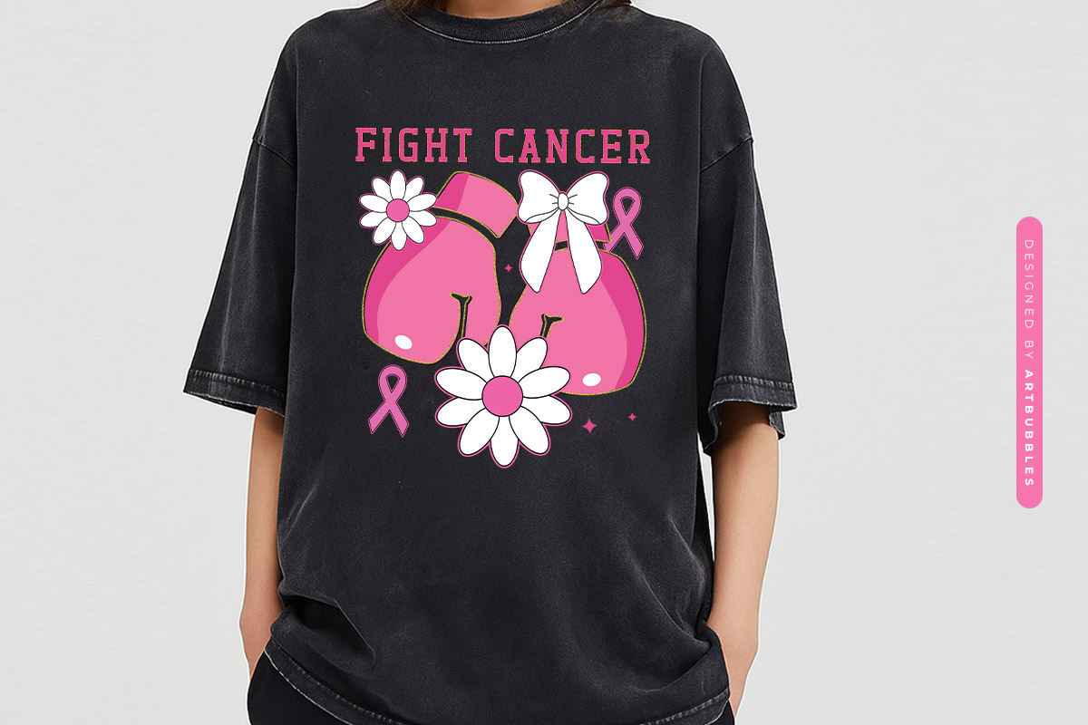 Floral Fight Cancer Sublimation Design PNG Shirt Mockup Image.jpg