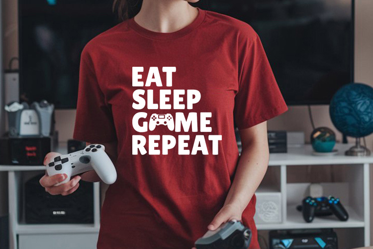 Eat Sleep Game Repeat - Gaming Design SVG Tee Mockup image.jpg