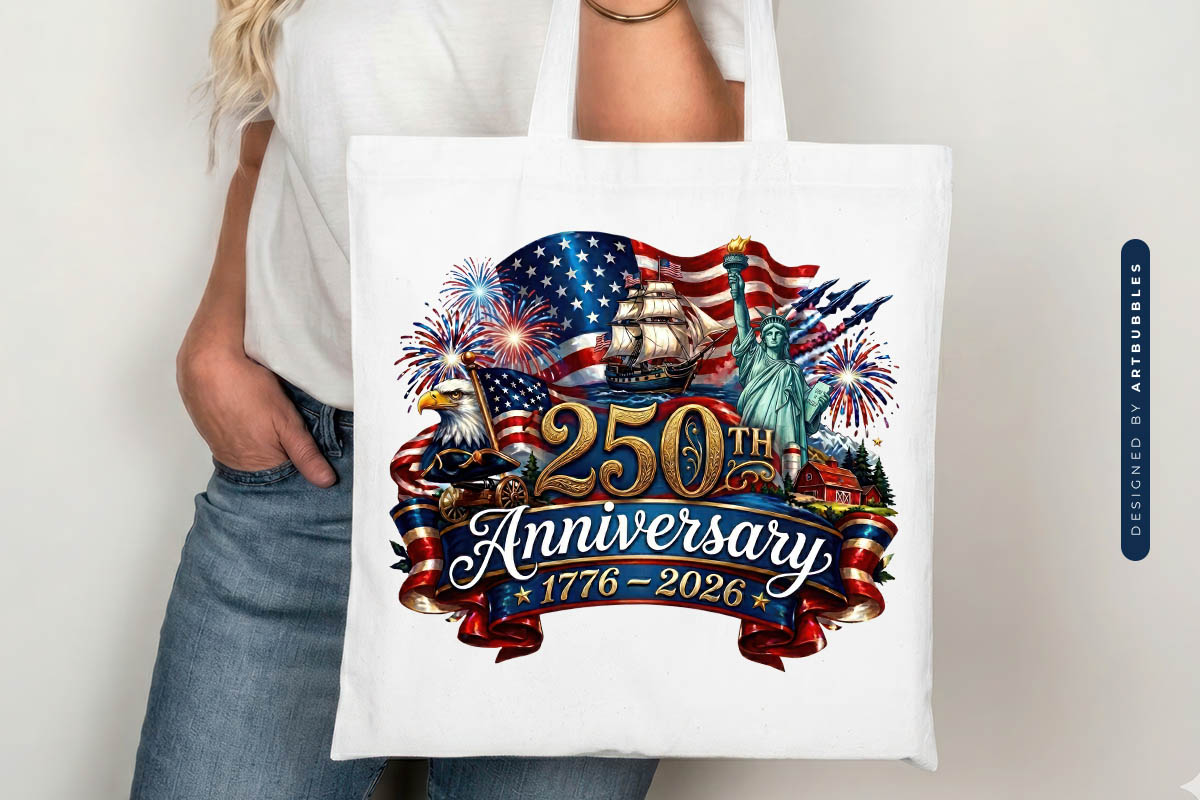 USA 250th Anniversary PNG Sublimation Print Tote Mockup image.jpg