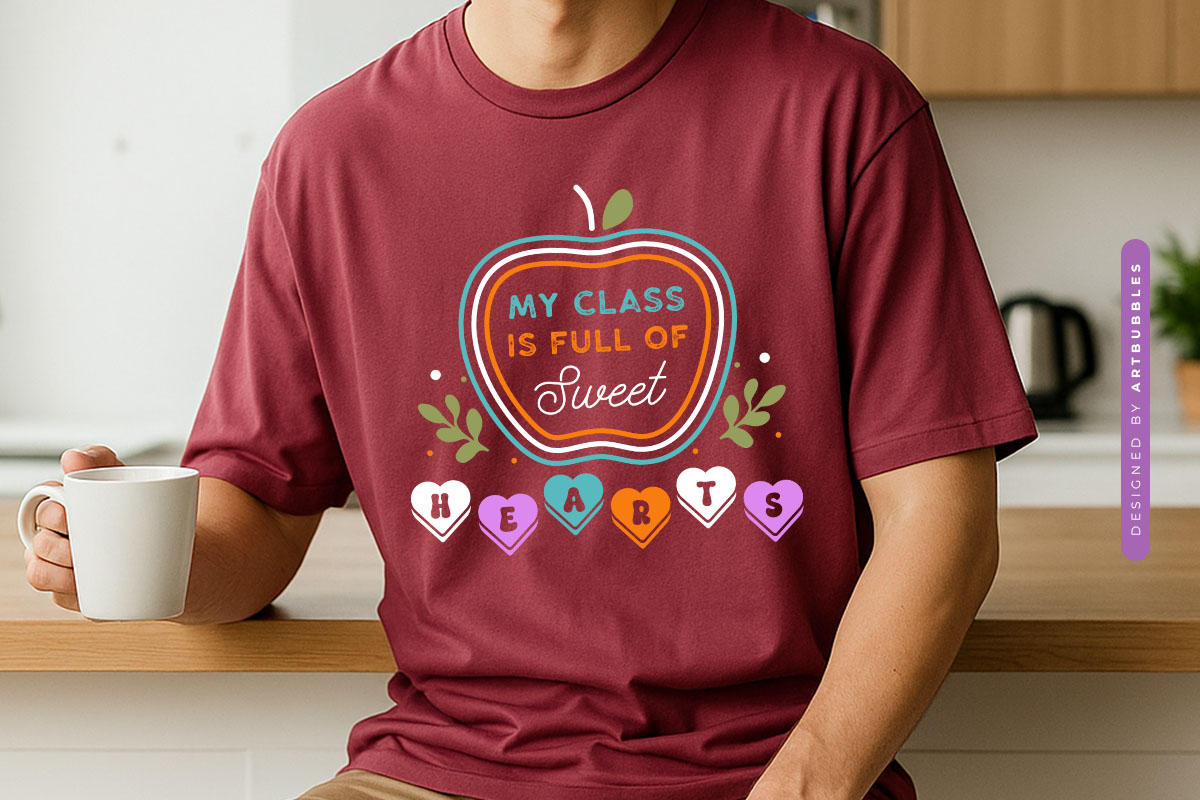 My Class is Full of Sweethearts - Teacher Floral SVG Shirt Mockup Image.jpg
