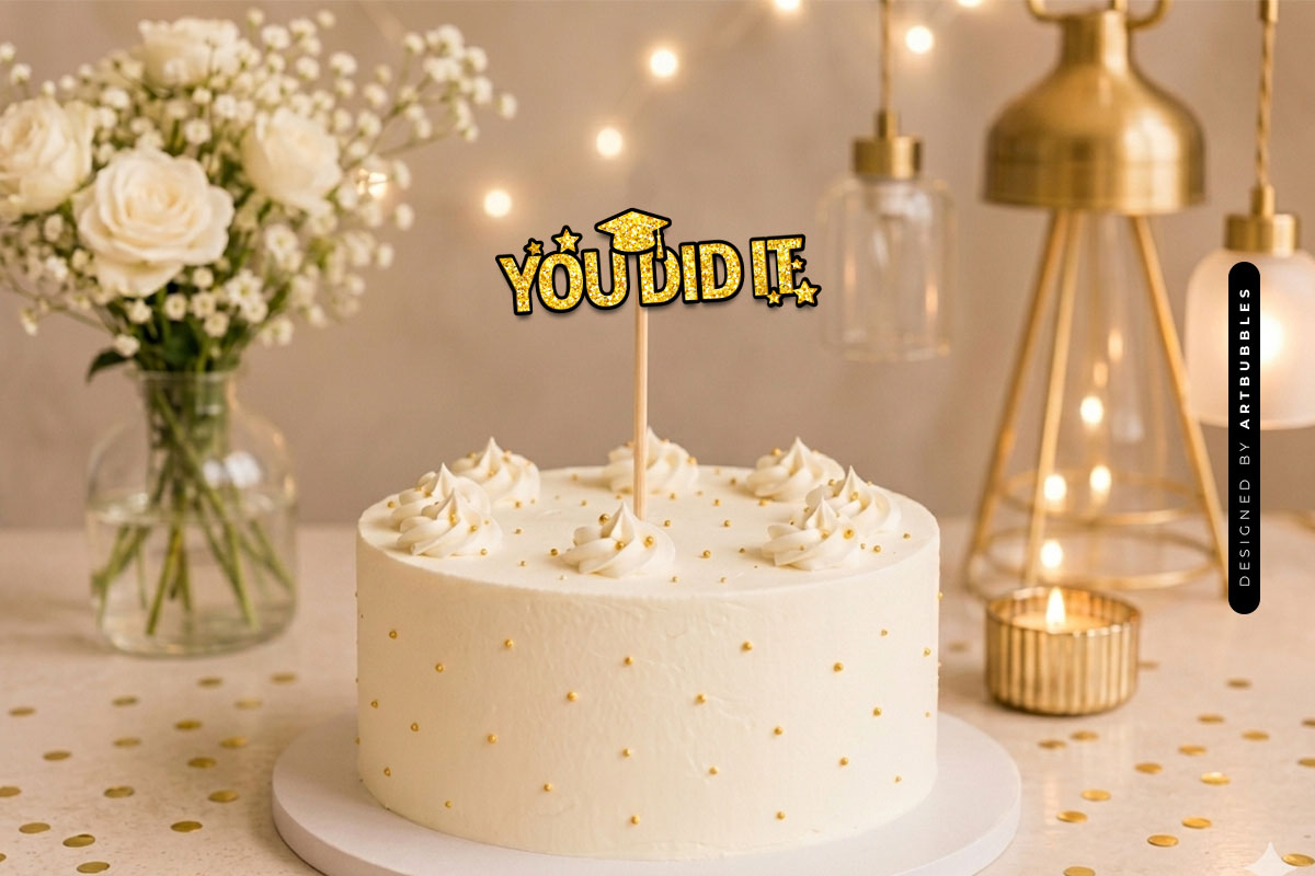 Glitter You Did It Cake Topper SVG File