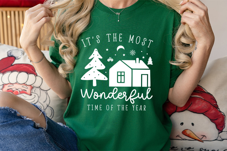 Most Wonderful Time of the Year - Boho Christmas SVG File Tshirt Mockup Image.jpg
