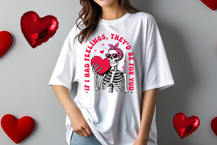 If I Had Feelings - Coquette Valentines Sublimation Png Tshirt Mockup Image.jpg