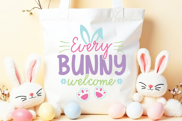 Every Bunny Welcome - Easter SVG File tote Mockup Image.jpg