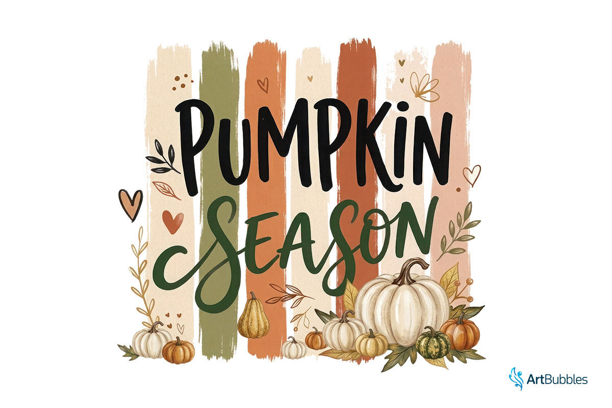 Pumpkin Season - Striped Fall Sublimation PNG