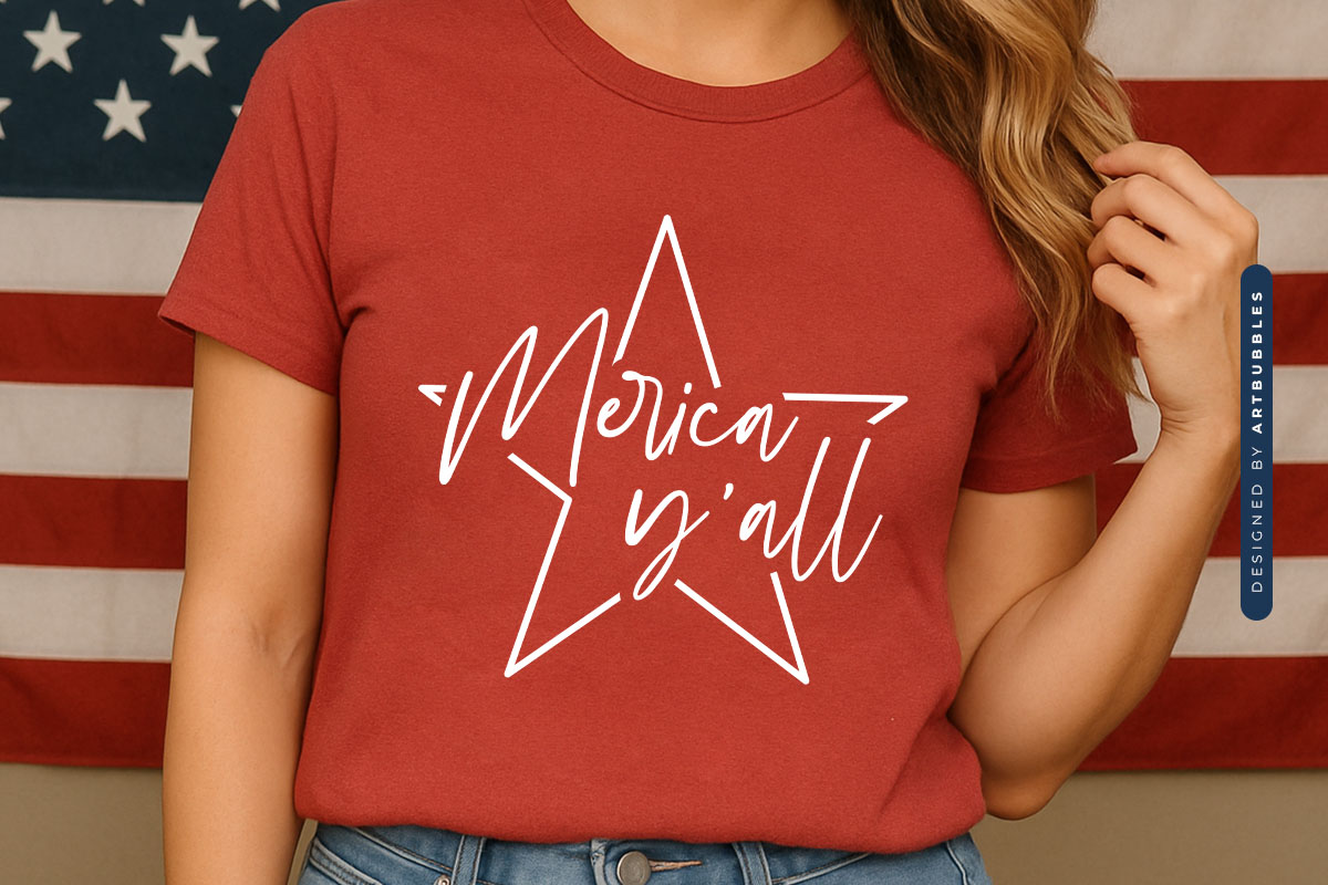 Merica Y'all - SVG Fourth of July Tshirt Mockup Image.jpg