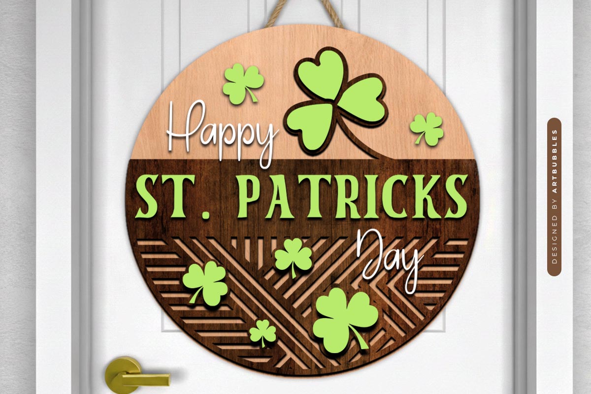 Happy St Patrick's Day Door Hanger Sign SVG Image.jpg