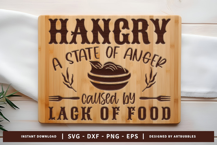 Hangry A State of Anger Cutting Board SVG