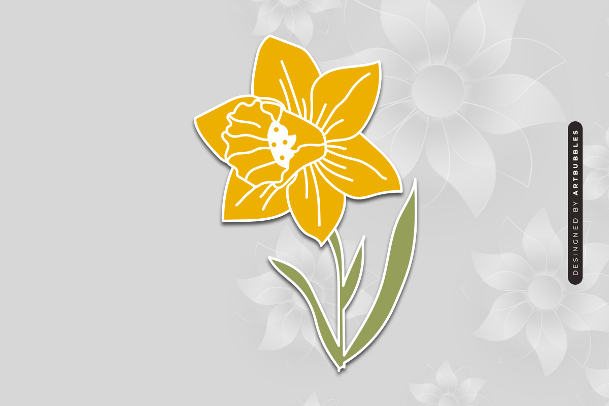 Daffodil Flower SVG - Laser Cut Art Image 2.jpg