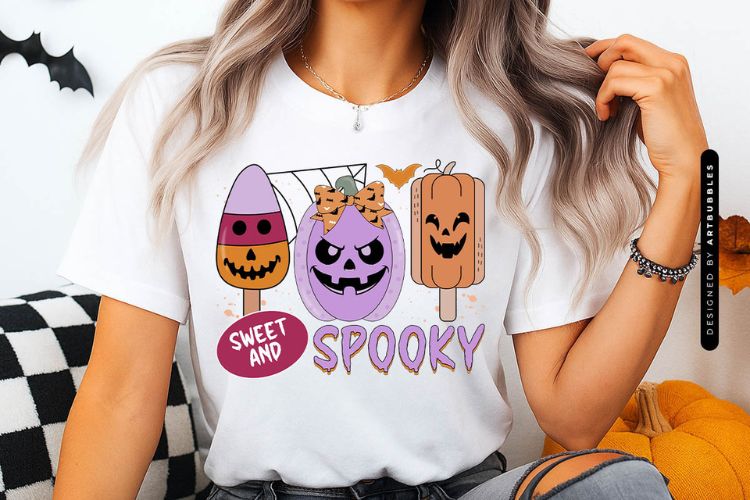 Sweet and Spooky - Halloween Funny Sublimation Shirt Mockup Image.jpg