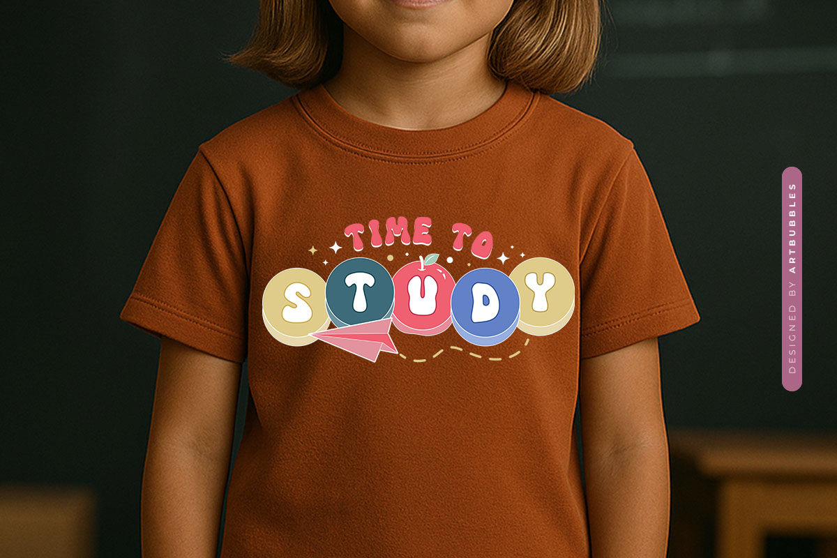 Time To Study - Funny Back to School Sublimation T-shirt Mockup Image.jpg