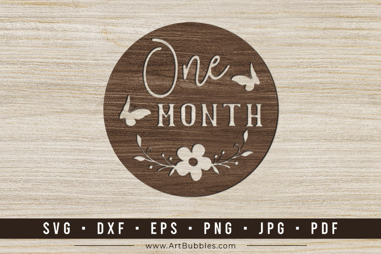 One Month Baby Milestone SVG Paper Cut
