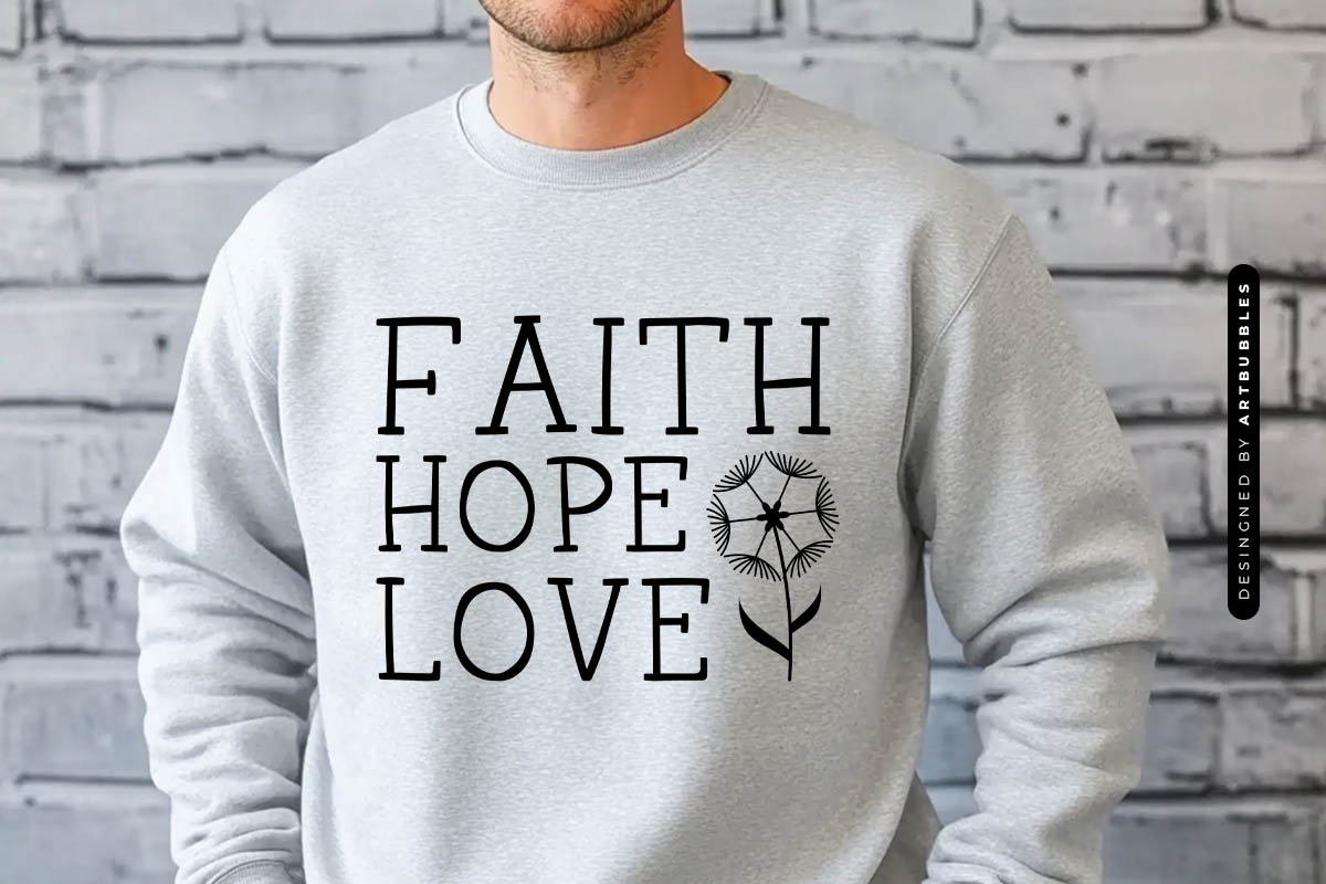 Faith Hope Love - Dandelion Silhouette SVG