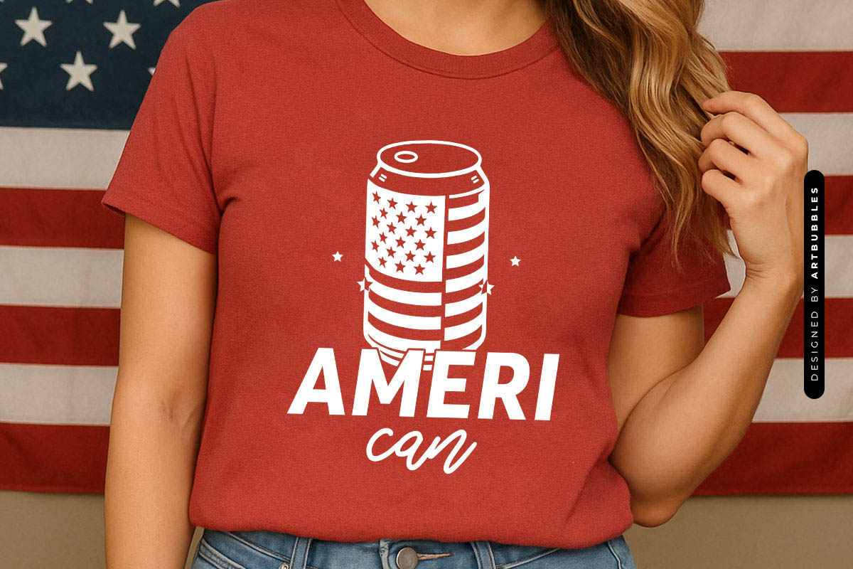 Ameri Can - 4th of July SVG Black and White Tshirt Mockup Image.jpg