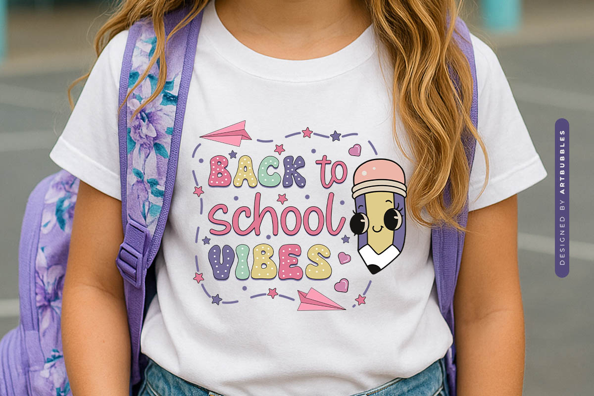 Back to School Vibes Sublimation Retro