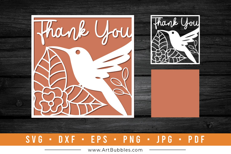 Paper Cut Hummingbird SVG Design