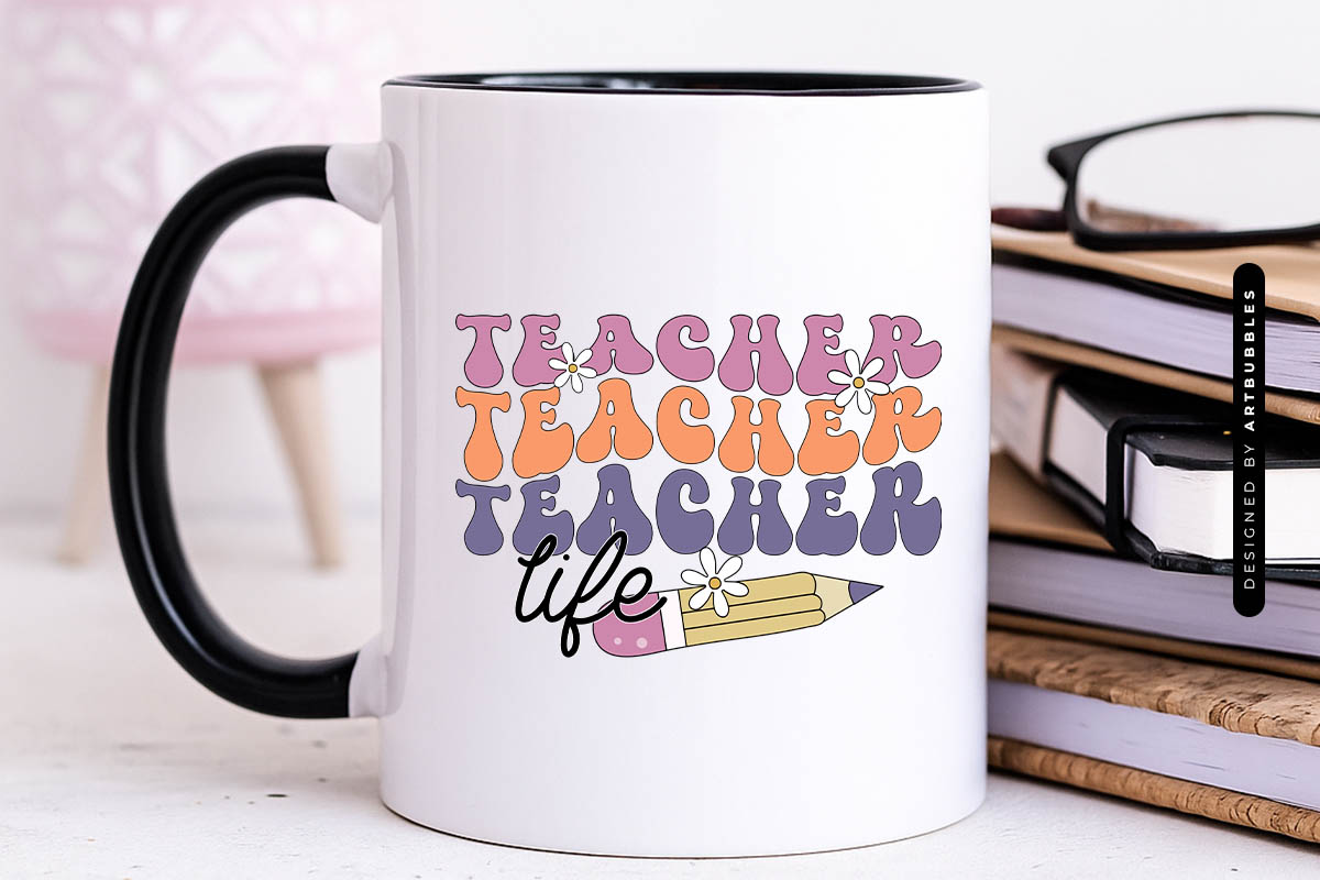 Teacher Life Retro Sublimation Design Mug Mockup Image.jpg