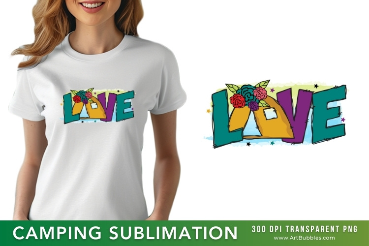 Floral Love Camping PNG Sublimation Print Image.jpg