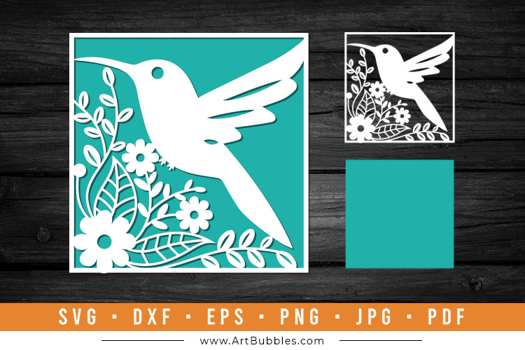 Hummingbird Paper Cut SVG Design