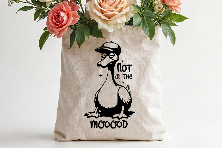 Not in the Mooood - Sarcastic Duck SVG Design tote Bag Mockup Image.jpg