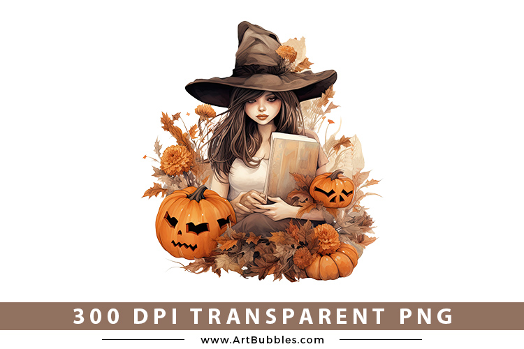 Beautiful Witch Watercolor Sublimation