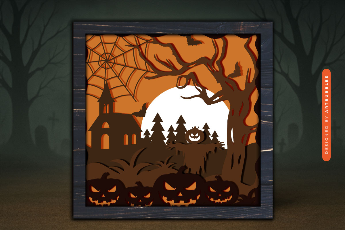 3D Halloween Shadow Box SVG Paper Cut File Image 3.jpg
