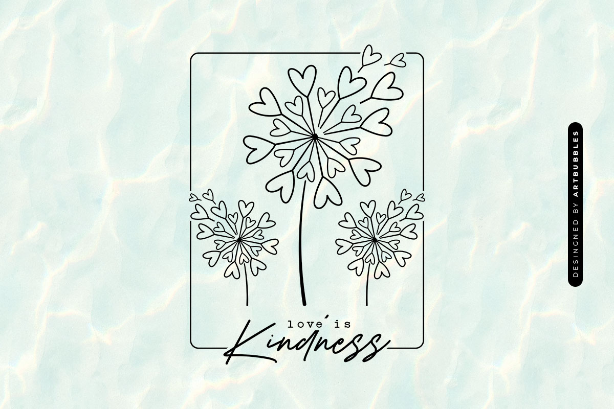 Love is Kindness - Dandelion Heart SVG Image.jpg