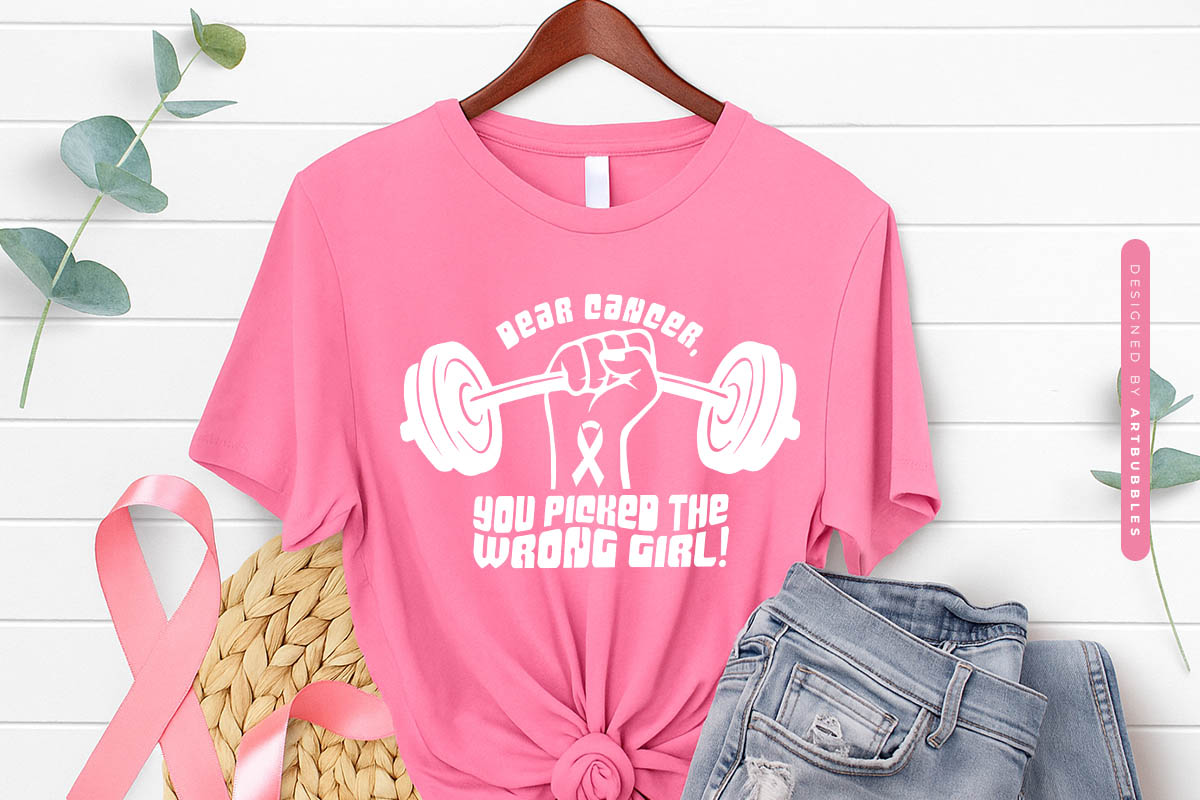 Dear Cancer You Picked the Wrong Girl Retro SVG Shirt Mockup image.jpg