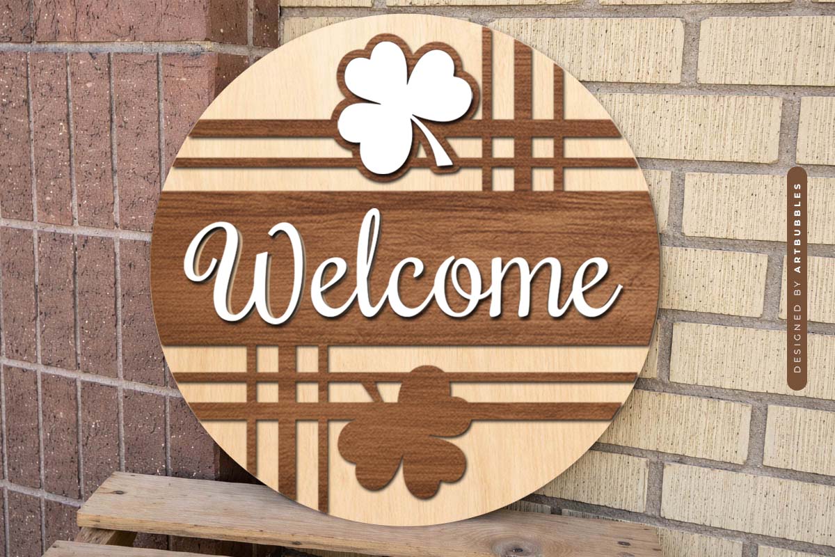 Laser Cut St Patrick's Day Welcome Sign SVG Image 2.jpg