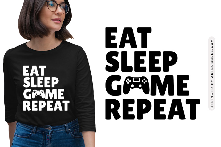 Eat Sleep Game Repeat - Gaming Design SVG