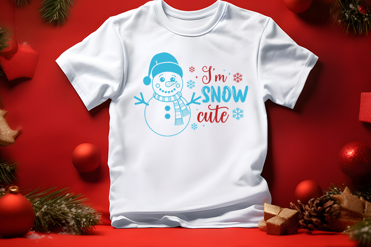 I'm Snow Cute - Funny Christmas SVG Free Shirt Mockup Image.jpg