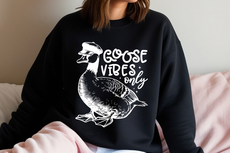 Goose Vibes Only - Sarcastic Animal Quote SVG Sweatshirt Mockup Image.jpg