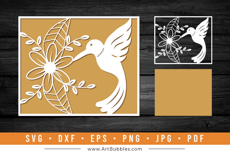 Hummingbird Layered Paper Cut SVG