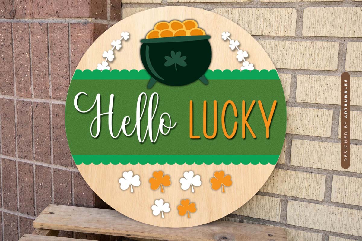 St Patrick's Day Lucky Door Hanger SVG Image.jpg