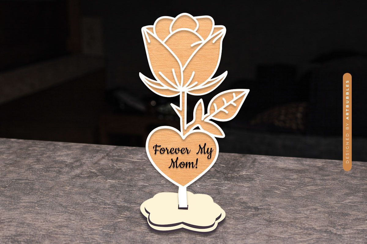 Laser Cut Stand Flower SVG for Mother's Day