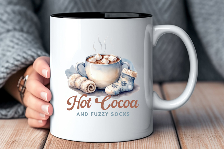 Hot Cocoa And Fuzzy Socks - Winter Sublimation Design Mug Mockup Image.jpg