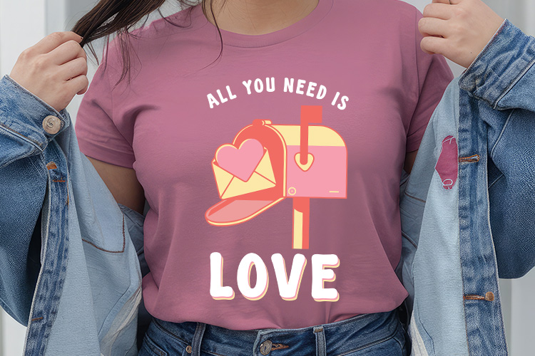 All You Need Is Love - Retro Valentines Sublimation Tshirt Mockup Image.jpg