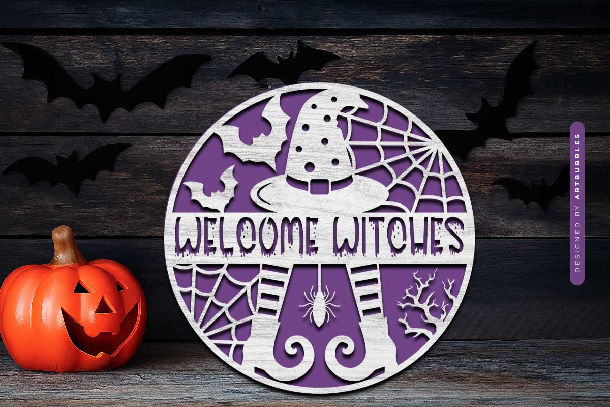 Welcome Witches - Halloween Door Hanger SVG Image 2.jpg