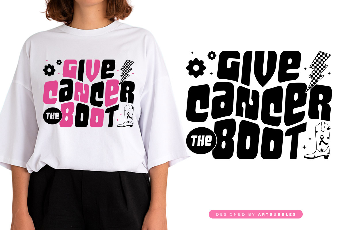 Give Cancer the Boot Retro SVG Cut File