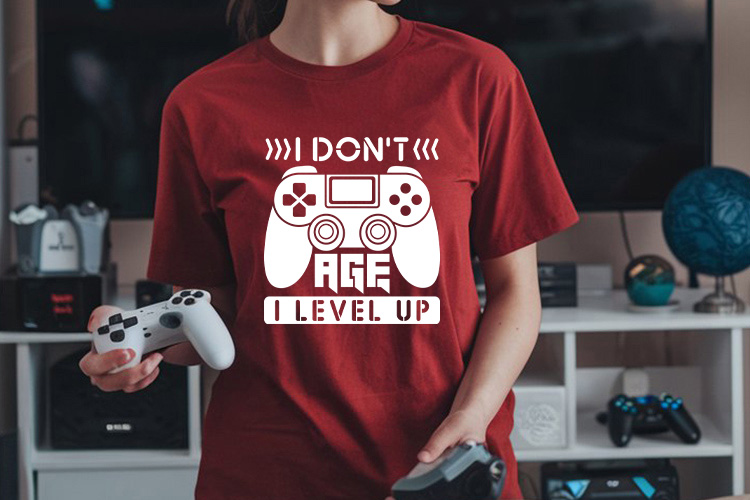 I Don't Age I Level Up - Cricut Gaming SVG Tee Mockup image.jpg
